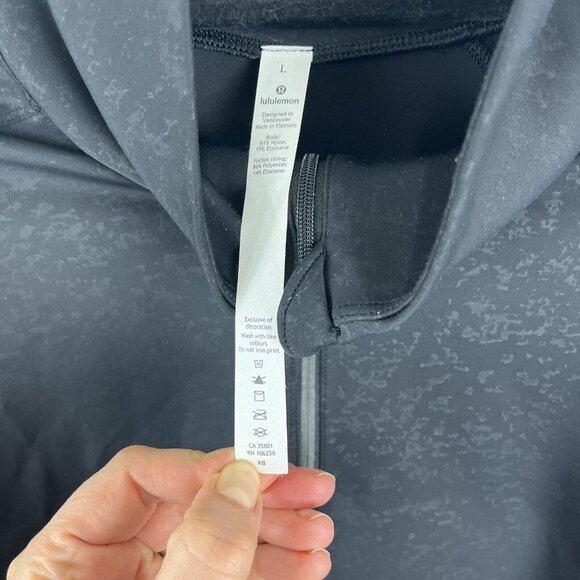 Lululemon Run to Reset 1/2 Zip in Speckle Emboss Black Women's Size L - Picture 4 of 13